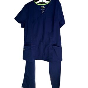 Landau ProFlex Navy Medical Scrub Top - Stretch Fabric XL
